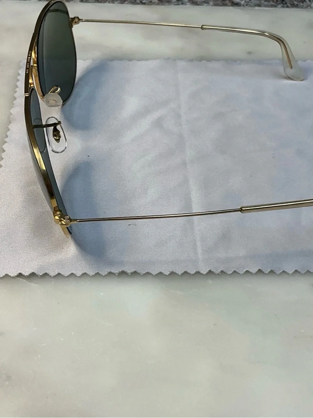 Ray-Ban Men Aviator Sunglasses Gold Metal Frame Green Tinted Glass Lens w/ Case4